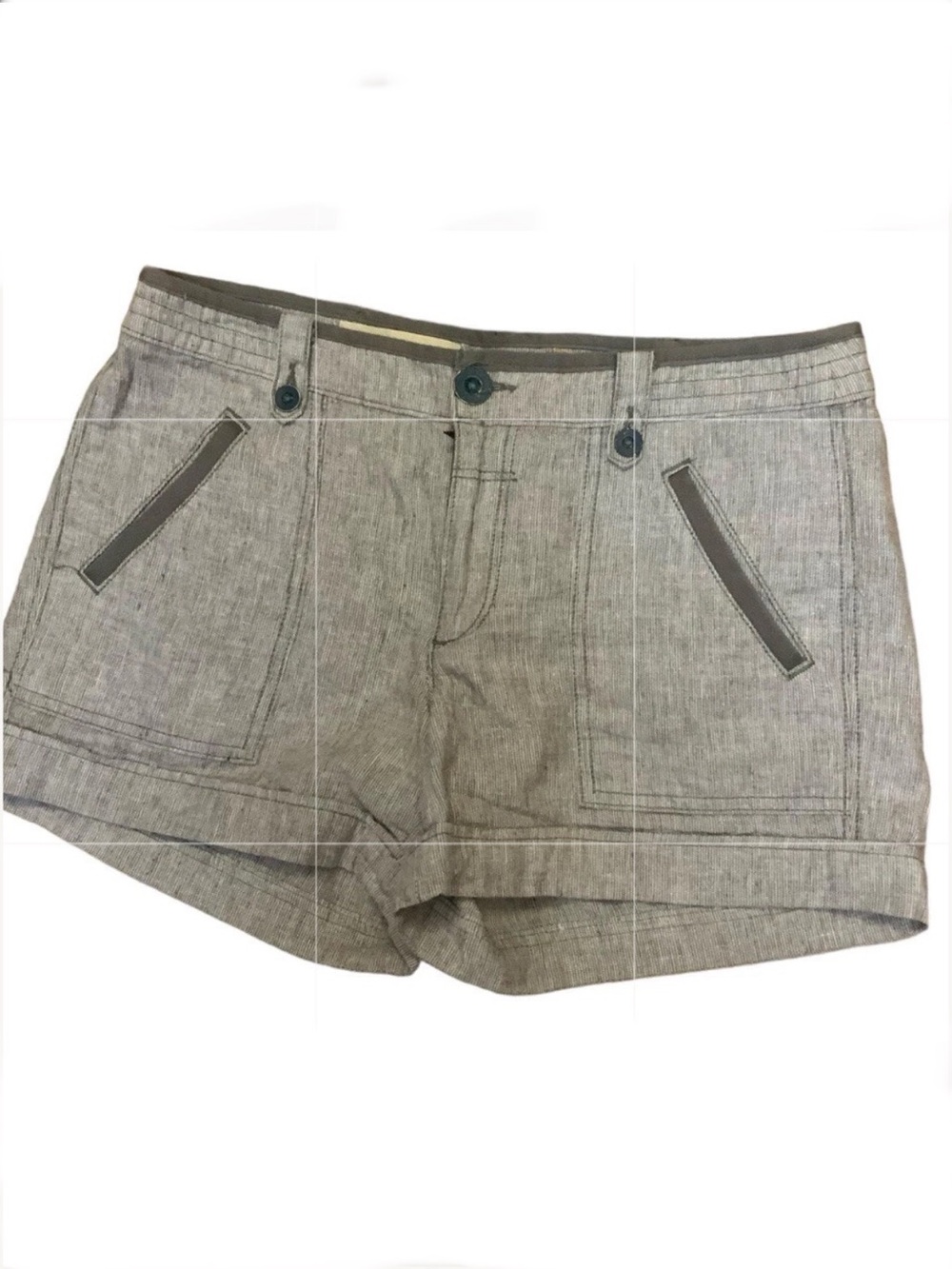 Anthropologie x Pilcro and the Letterpress | Light Gray Linen-Blend Shorts